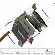 Grundschule „Neues Schloss“ in Neustadt a. d. Aisch, anhand der Befundsituation rekonstruierte Brücke aus dem 16. Jh. in der Aufsicht